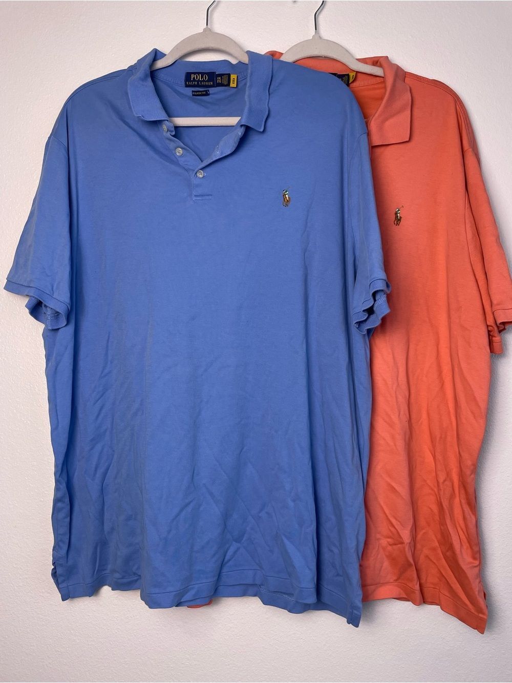Ralph Lauren Classic Fit Polo Shirts Bundle Cotton Big Tall Men XXL Blue Salmon